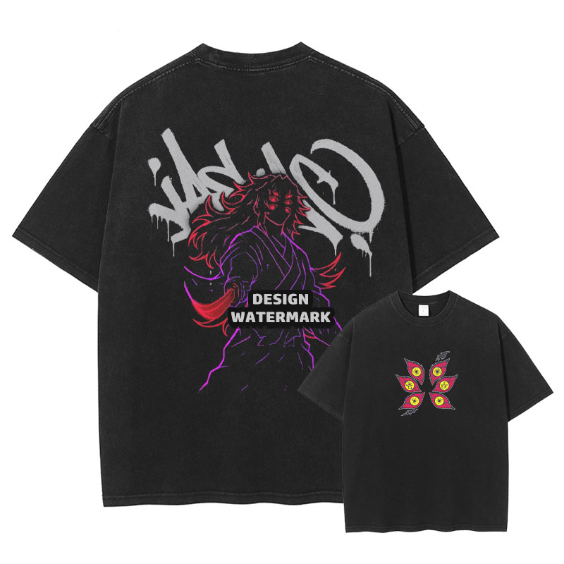 Men'S Shoes Xl - Anime Kokushibo T 셔츠 D-Demon Slayer