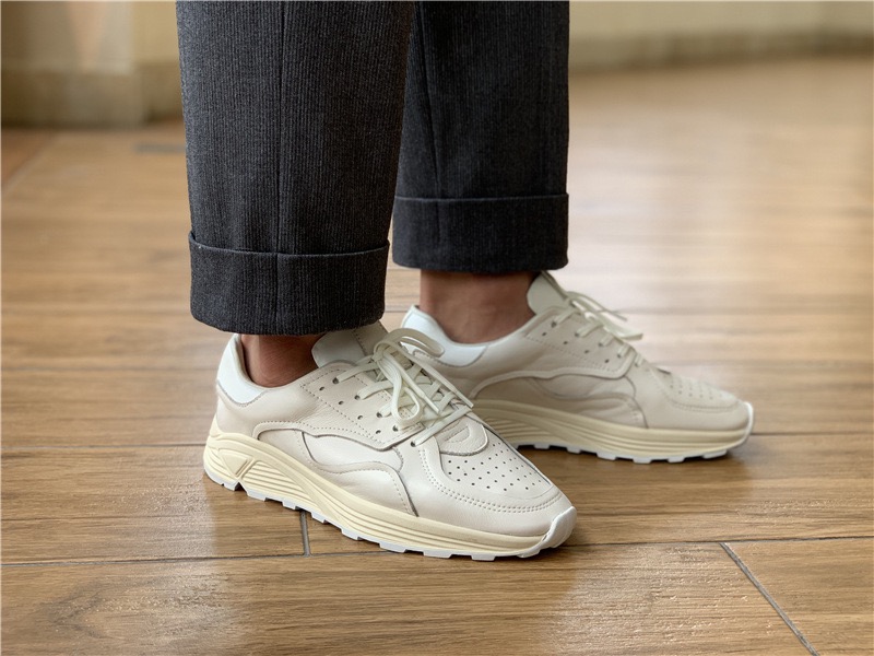 Men Shoes Boss - 라운드 토 레이스업 캐주얼 화이트 두꺼운