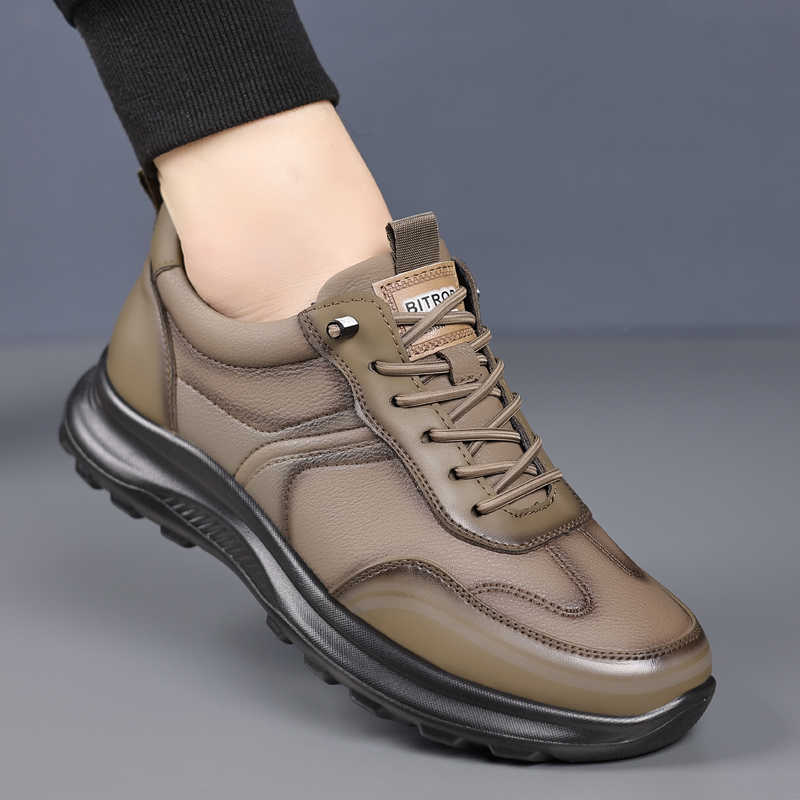 Men Shoes Casual - 남성용 레이스업 타이 드레싱 슈즈 힐