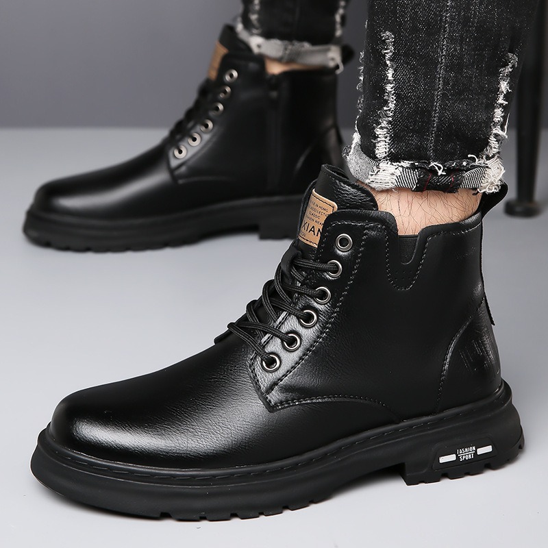 2025년 신상 가을 겨울 남성 부츠 청년 하이탑 캐주 - Men Shoes Yellow 리뷰 및 가격