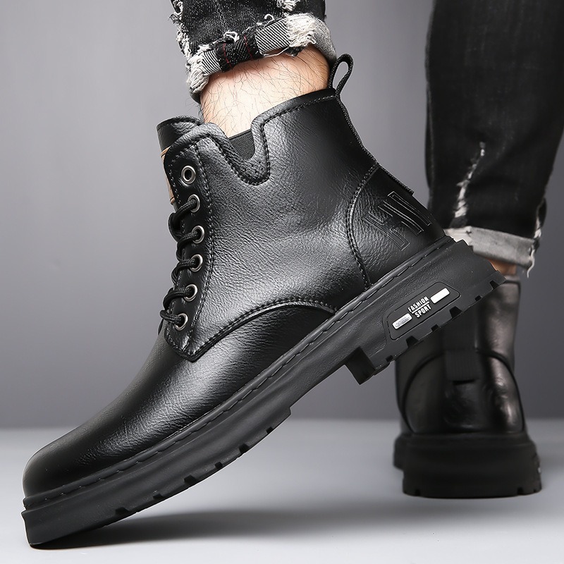 2025년 신상 가을 겨울 남성 부츠 청년 하이탑 캐주 - Men Shoes Yellow 리뷰 및 가격