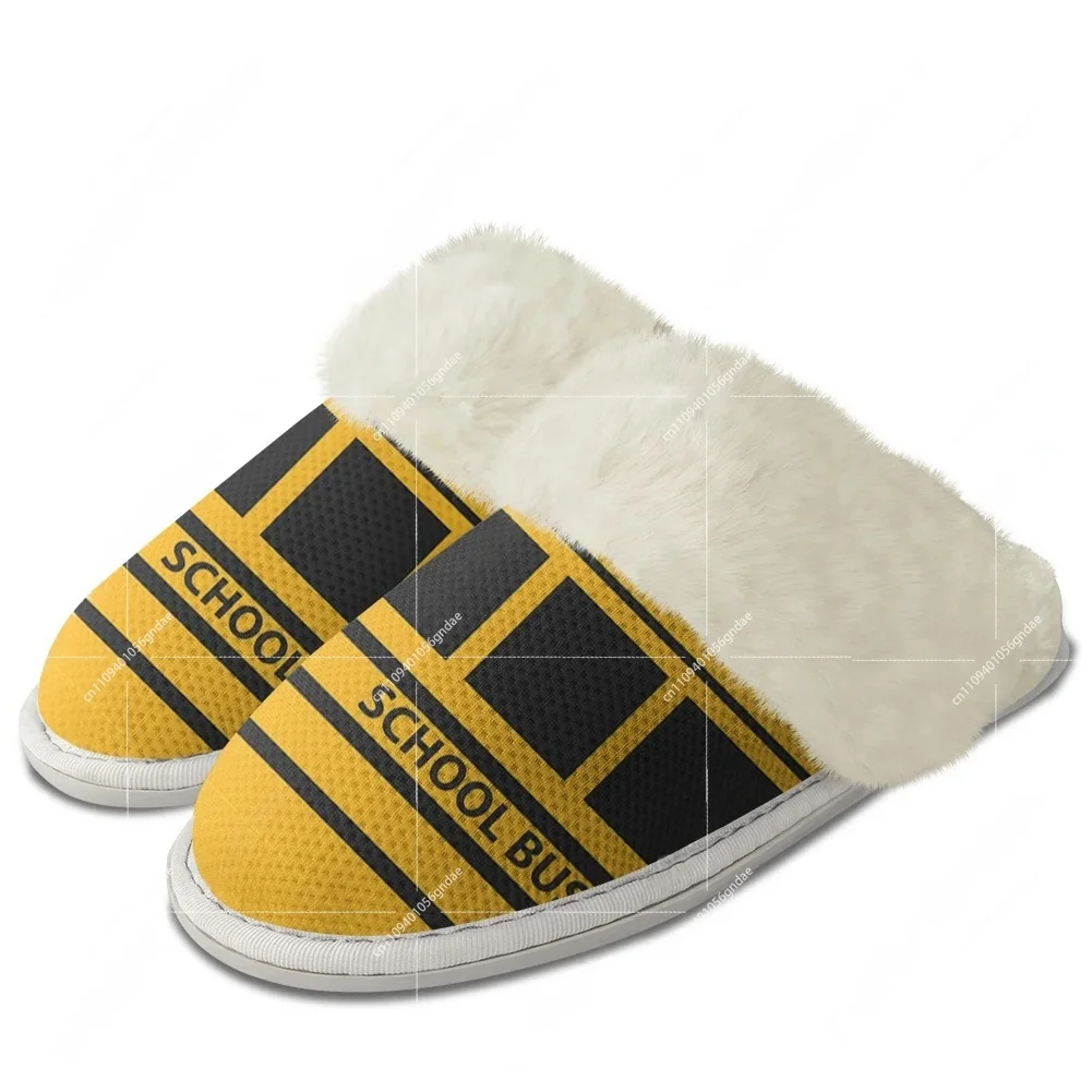 노란색 스쿨버스 프린트 플러시 슬리퍼 따뜻한 신발 남성 - Men Shoes Yellow 리뷰 및 가격