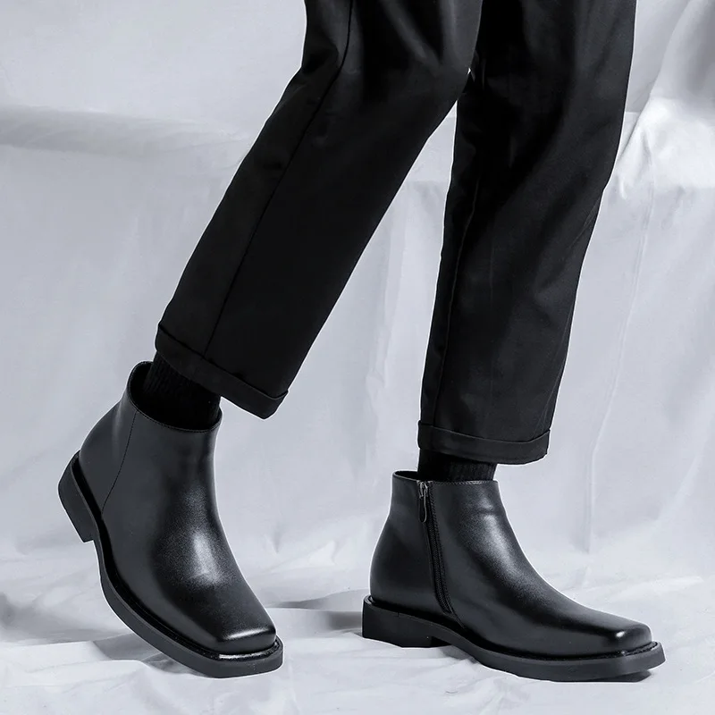 블랙 새로운 패션 남성 캐주얼 가죽 신발 가을 겨울 드 - Men Shoes Boss 리뷰 및 가격
