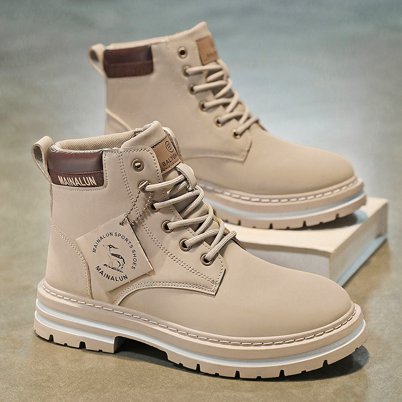 클래식 남성 하이탑 부츠 고품질 노란 가죽 부츠 패션  - Men Shoes Yellow 리뷰 및 가격