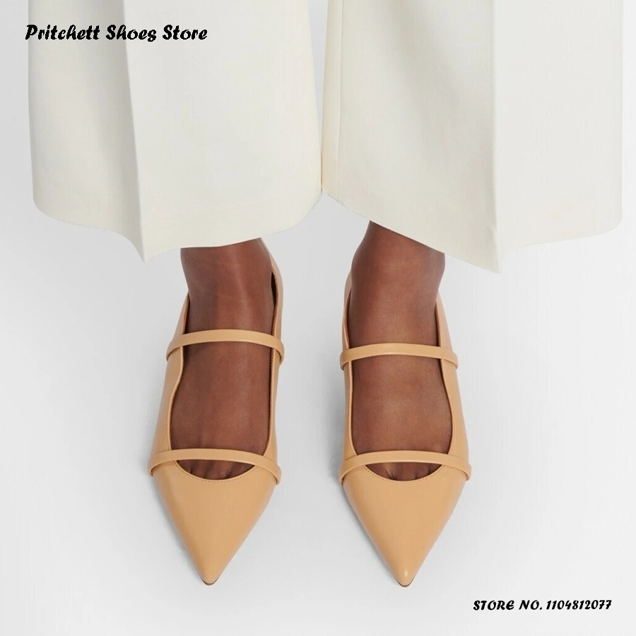 여성용 듀얼 스트랩 가죽 발레 플랫 포인티드 토 스퀘어 - Men Shoes Casual 리뷰 및 가격