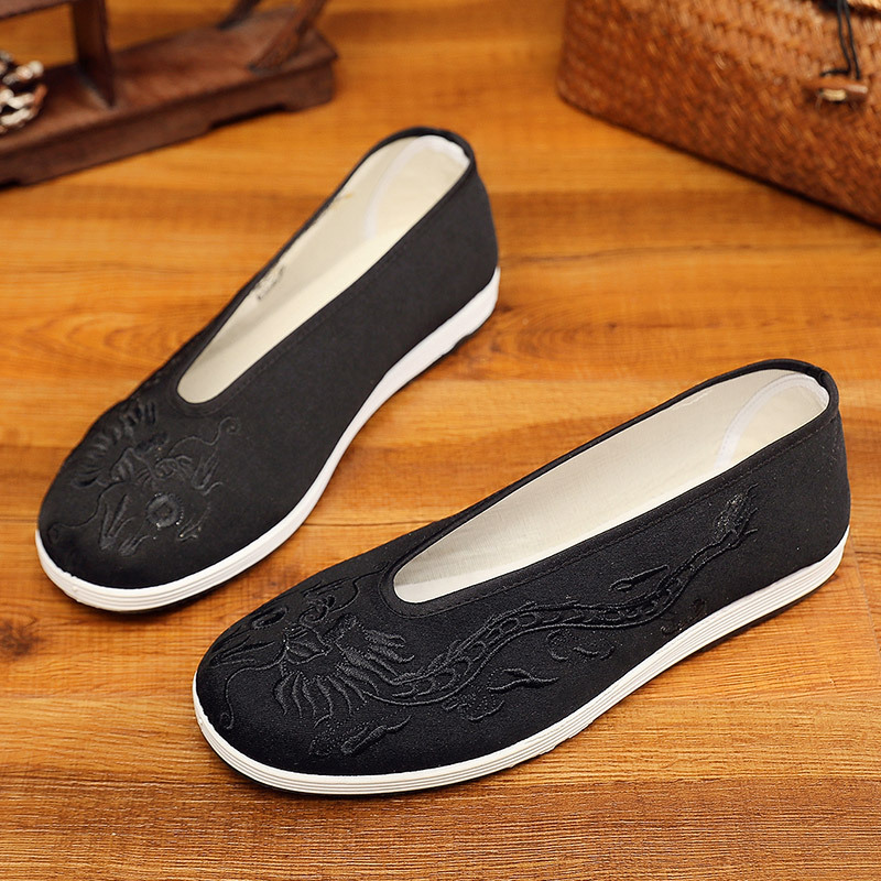 빈티지 중국어 쿵푸 신발 오래된 베이징 통기성 자수 레 - Men Shoes Yellow 리뷰 및 가격