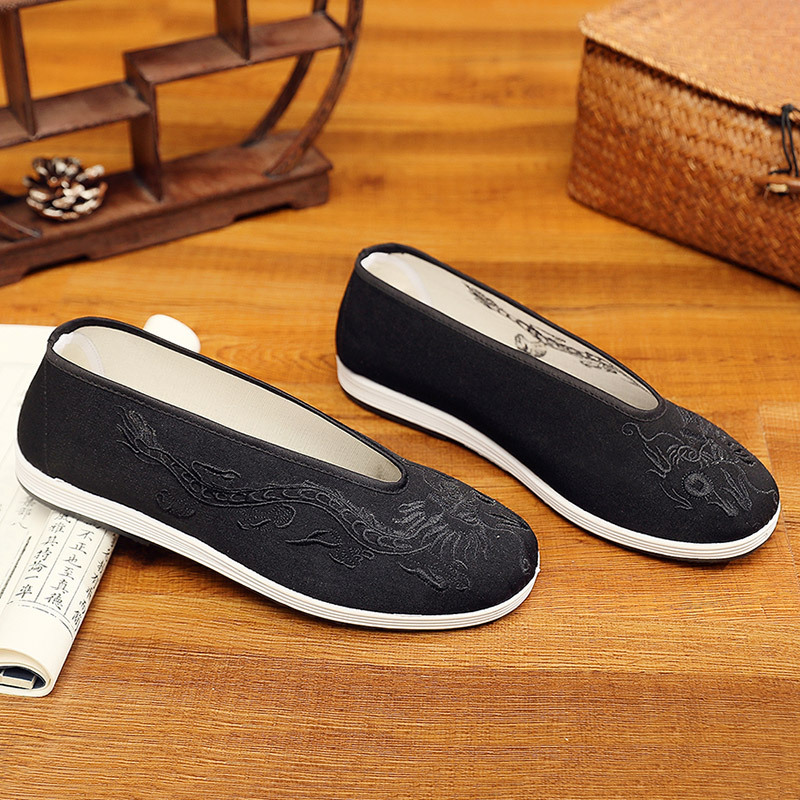 빈티지 중국어 쿵푸 신발 오래된 베이징 통기성 자수 레 - Men Shoes Yellow 리뷰 및 가격