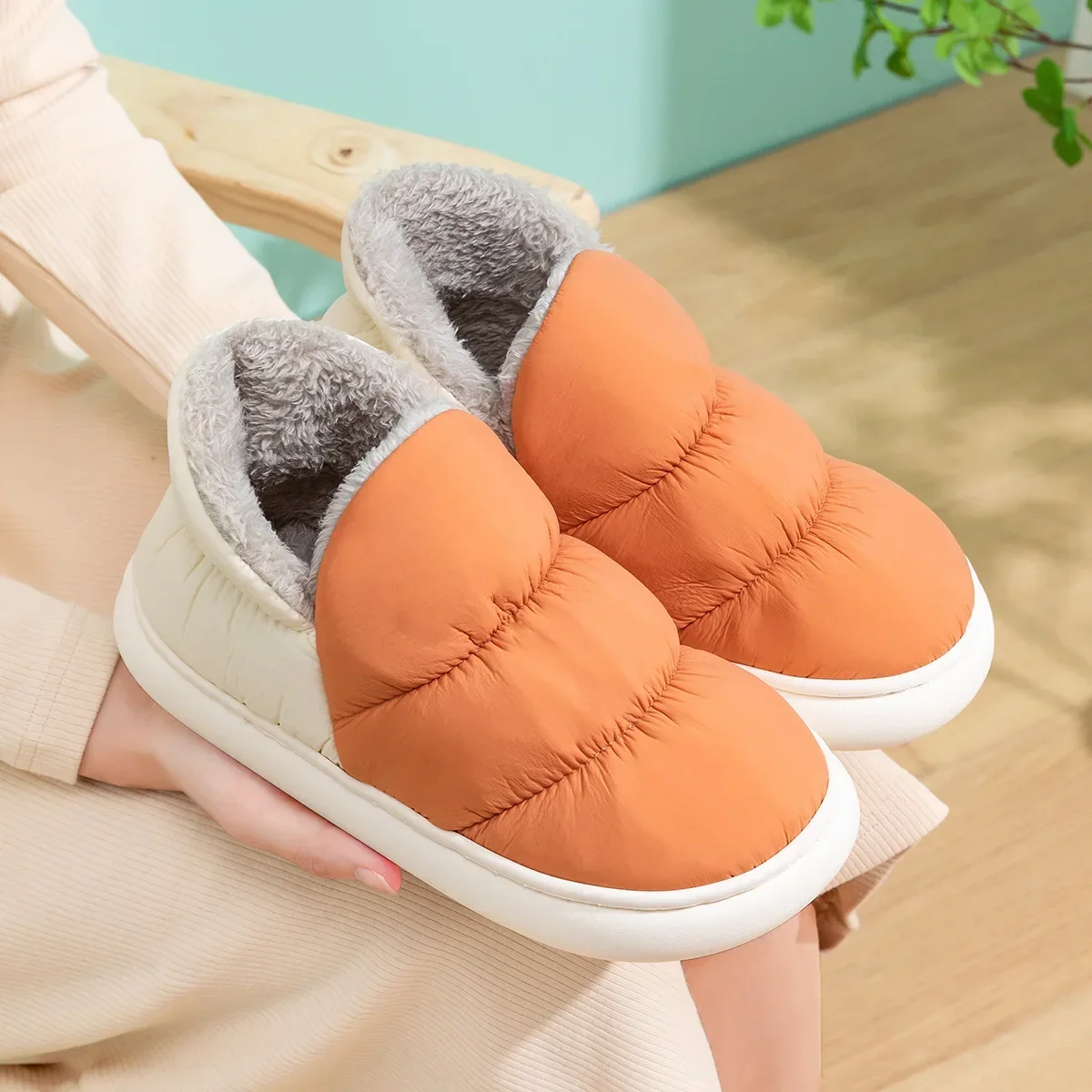 여성 남성 슬리퍼 겨울 다운 천 방수 실내 실외 따뜻한 - Men Shoes For Winter 리뷰 및 가격