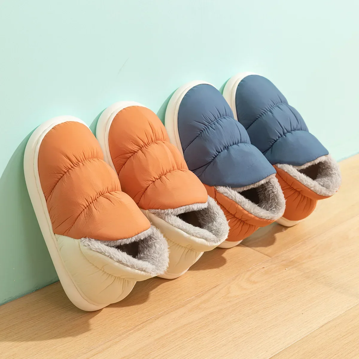 여성 남성 슬리퍼 겨울 다운 천 방수 실내 실외 따뜻한 - Men Shoes For Winter 리뷰 및 가격