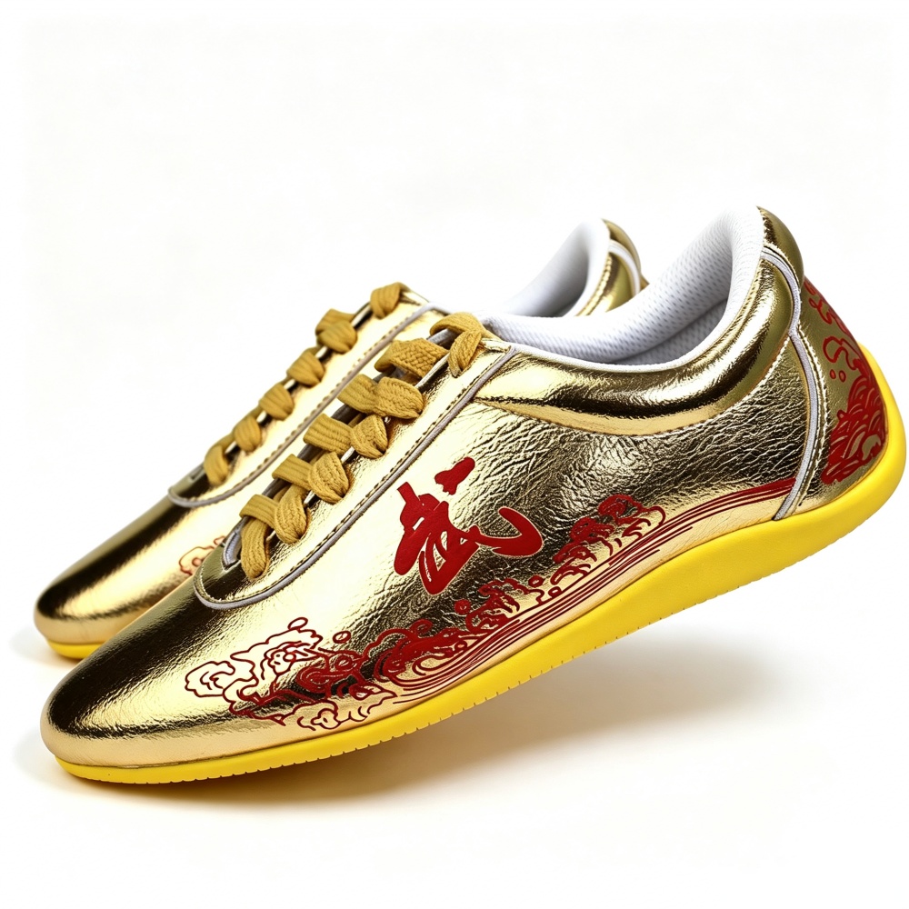 정품 가죽 태극권 신발 우 캐릭터 우슈 스니커즈 부드러 - Men Shoes Yellow 리뷰 및 가격
