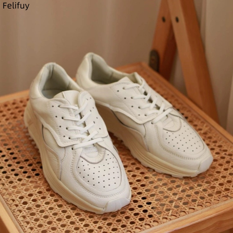 라운드 토 레이스업 캐주얼 화이트 두꺼운 밑창 남성 캐 - Men Shoes Boss 리뷰 및 가격