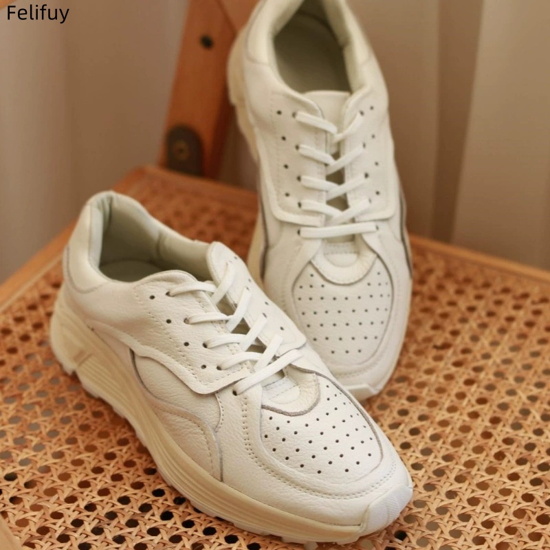 라운드 토 레이스업 캐주얼 화이트 두꺼운 밑창 남성 캐 - Men Shoes Boss 리뷰 및 가격