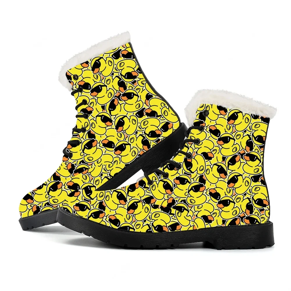 노란색 오리 프린트 플러시 부츠 남성 여성 십대 신발  - Men Shoes Yellow 리뷰 및 가격