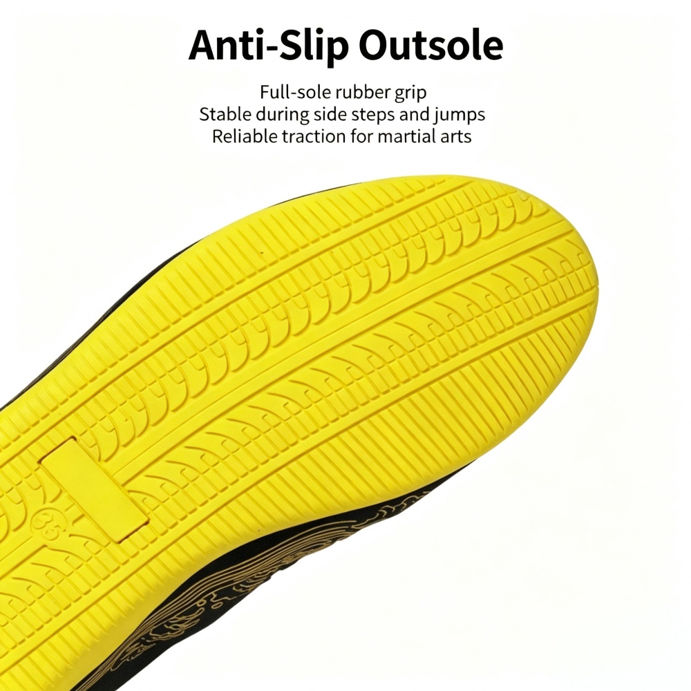 광택이 나는 정품 가죽 쿵푸 신발 양각 우 문자 웨이브 - Men Shoes Yellow 리뷰 및 가격